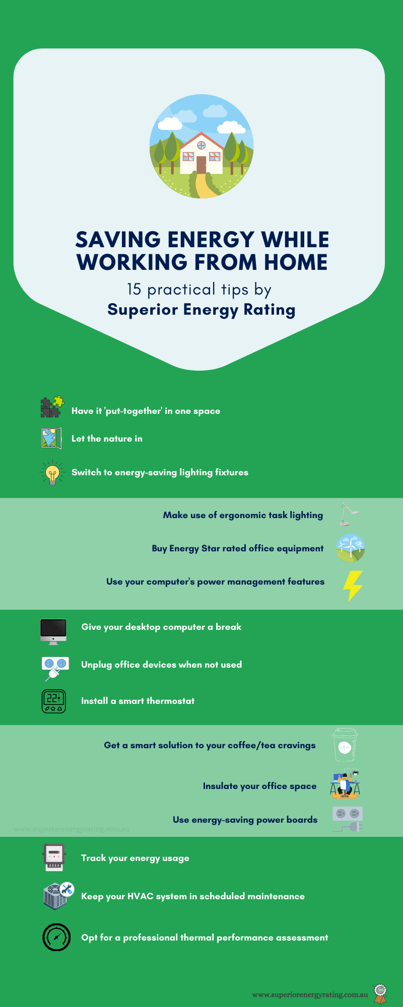 15 Energy Saving Tips While Working from Home - Superior Energy Rating